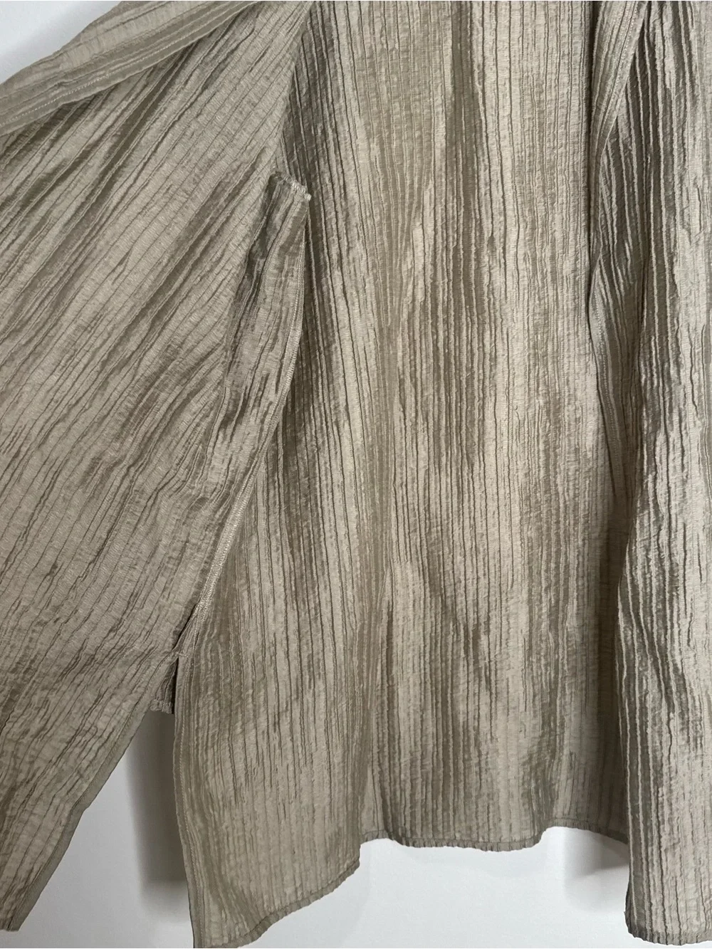 Eileen Fisher‎ Tencel Crinkle Metallic Open Front Lightweight Cardigan Jacket S